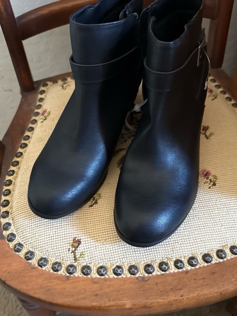 me too Black Ankle Booties with Strap Detail